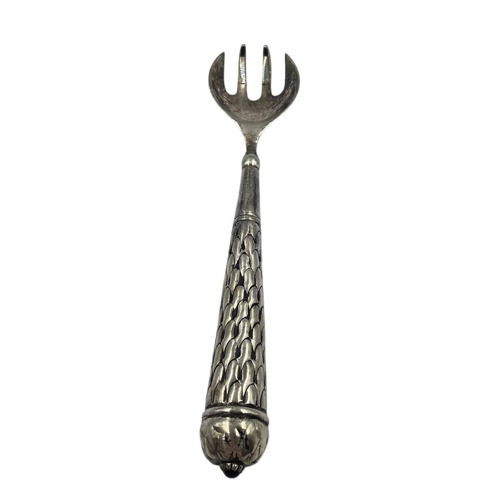 Vintage Silver Plated Salad‎ Serving Fork Scoop True MidCentury Modern MCM